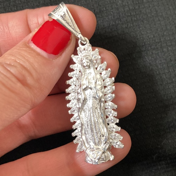 925 silver/zirconia Our Lady of Guadalupe pendant - Picture 3 of 7